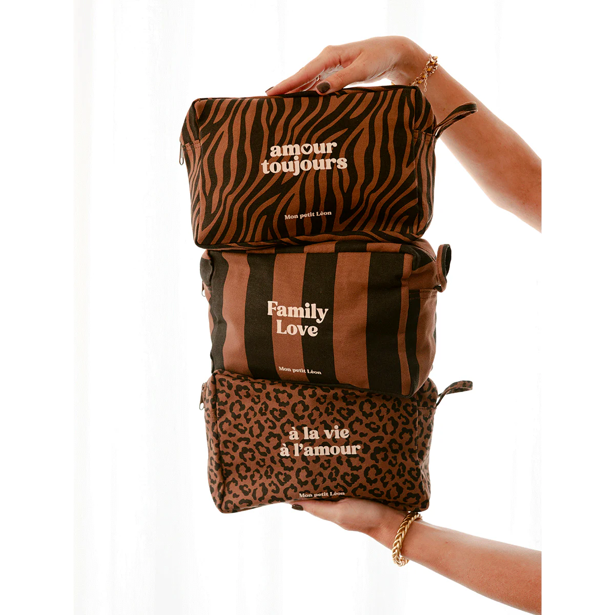 Trousse de toilette coton - Zèbre foncé, Amour toujours – Image 5